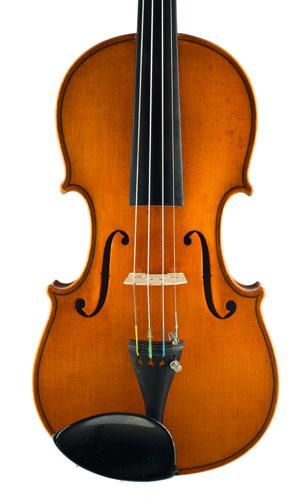 A seven-eighths sized violin, labelled Heinrch Knopf over 100 years old