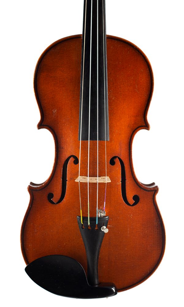 A three-quarter sized violin, labelled Heinel & Herold