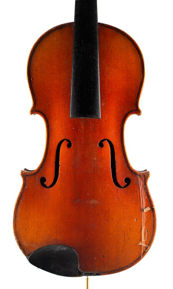 A violin, labelled Antonio Stradiuarius