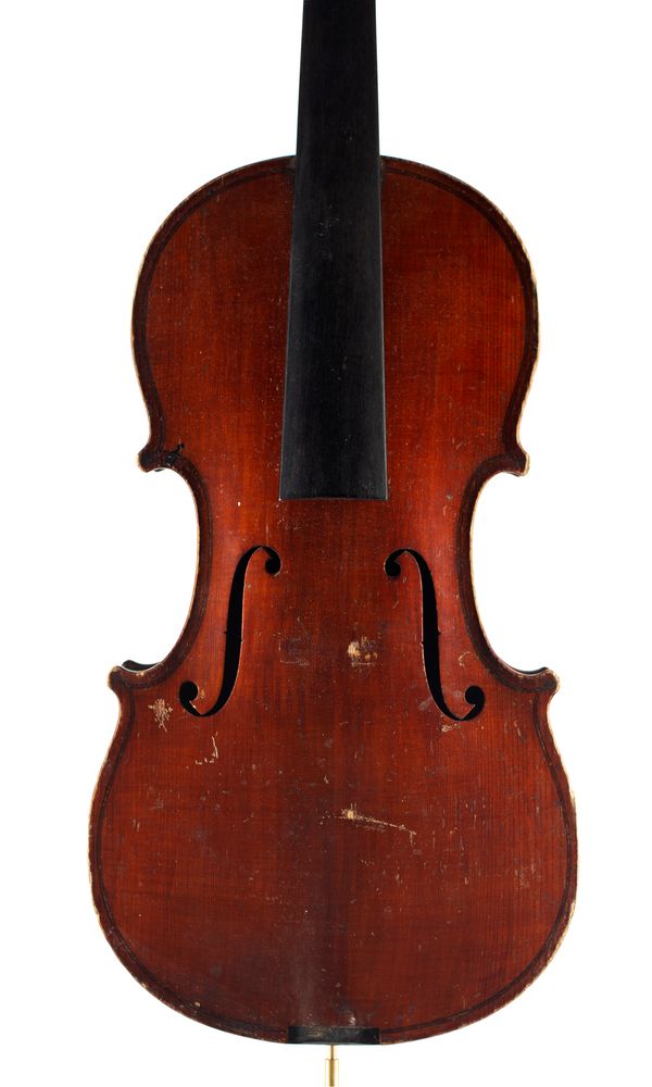 A three-quarter sized violin, unlabelled