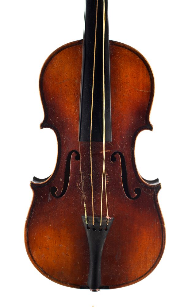 A half-sized violin, unlabelled