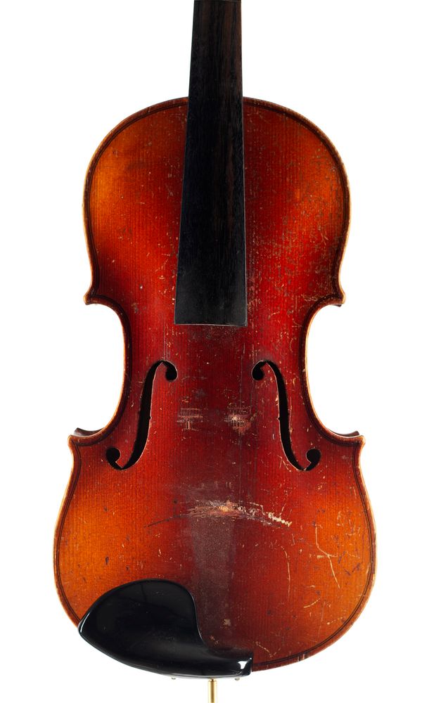 A three-quarter sized violin, labelled Schoen