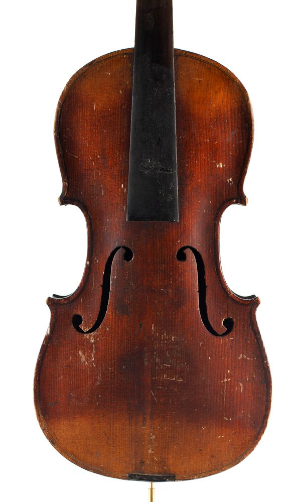 A three-quarter sized violin, unlabelled