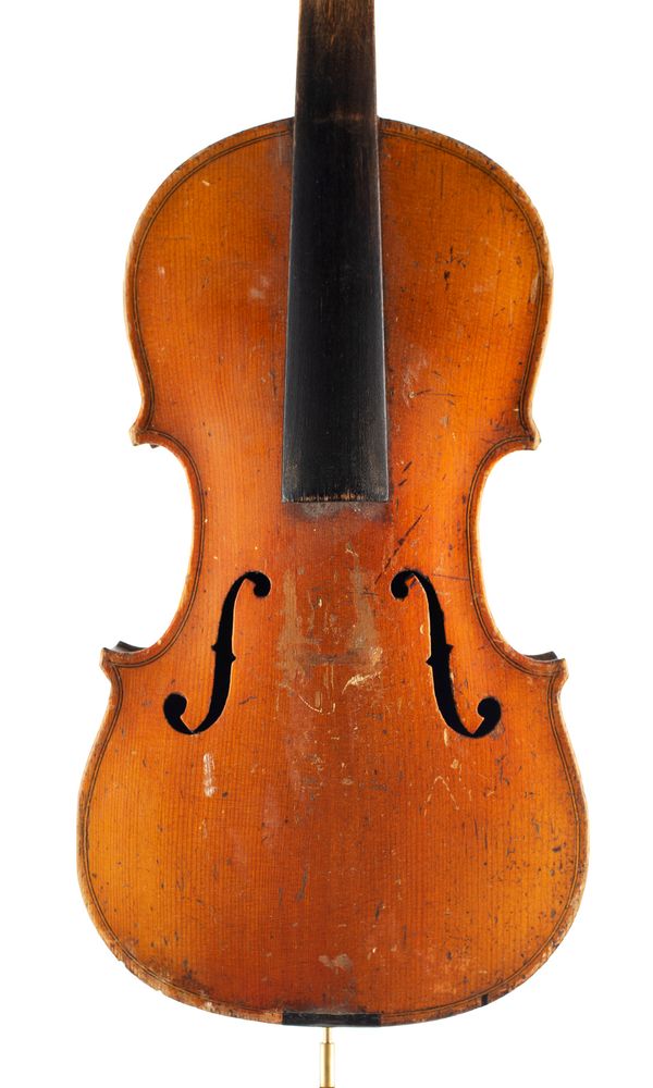 A half-sized violin, unlabelled