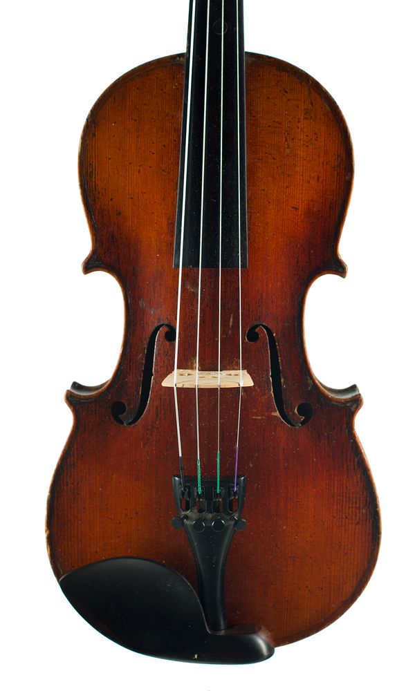 A three-quarter sized violin, unlabelled