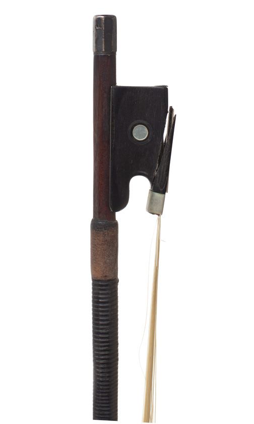 A silver-mounted violin bow by August Nurnberger, Markneukirchen