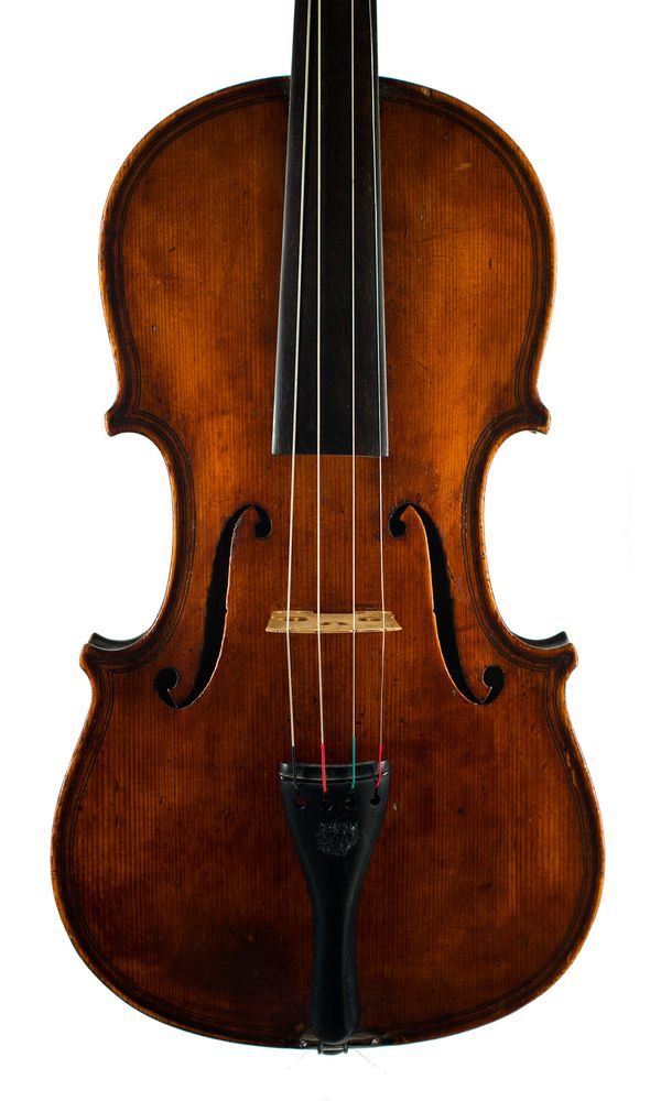 A violin, faintly labelled Copy of Gio. Paolo