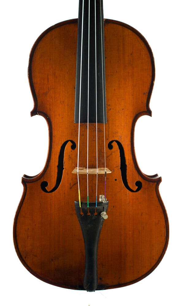 A violin, labelled Robert A. Dölling