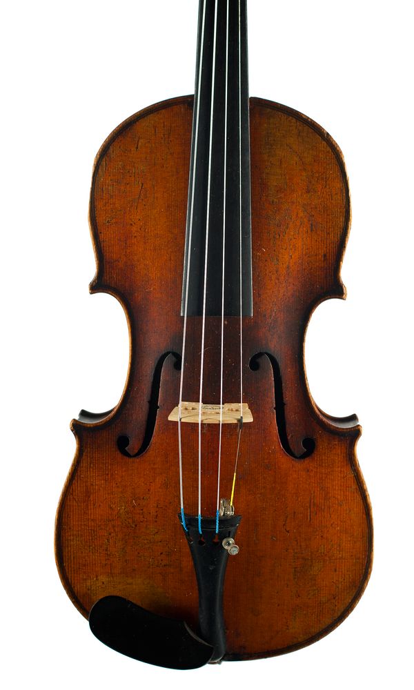 A three-quarter sized violin, labelled Louis Lowendall Over 100 years old