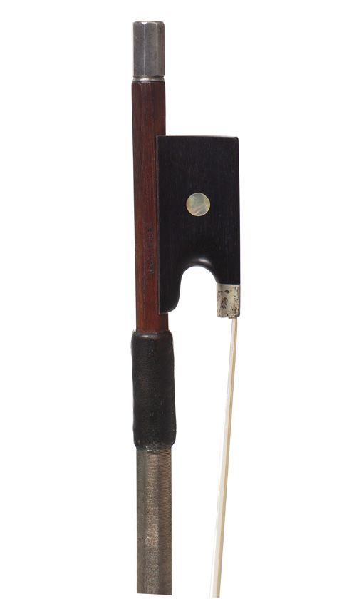 A silver-mounted violin bow, stamped Tourte