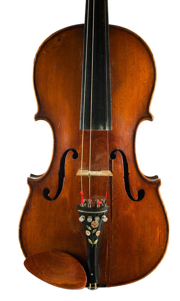 A violin labelled Copy of Antonius Stradivarius