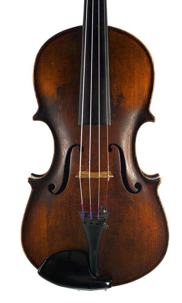 A violin, labelled George Gallow, Aberdeen over 100 years old