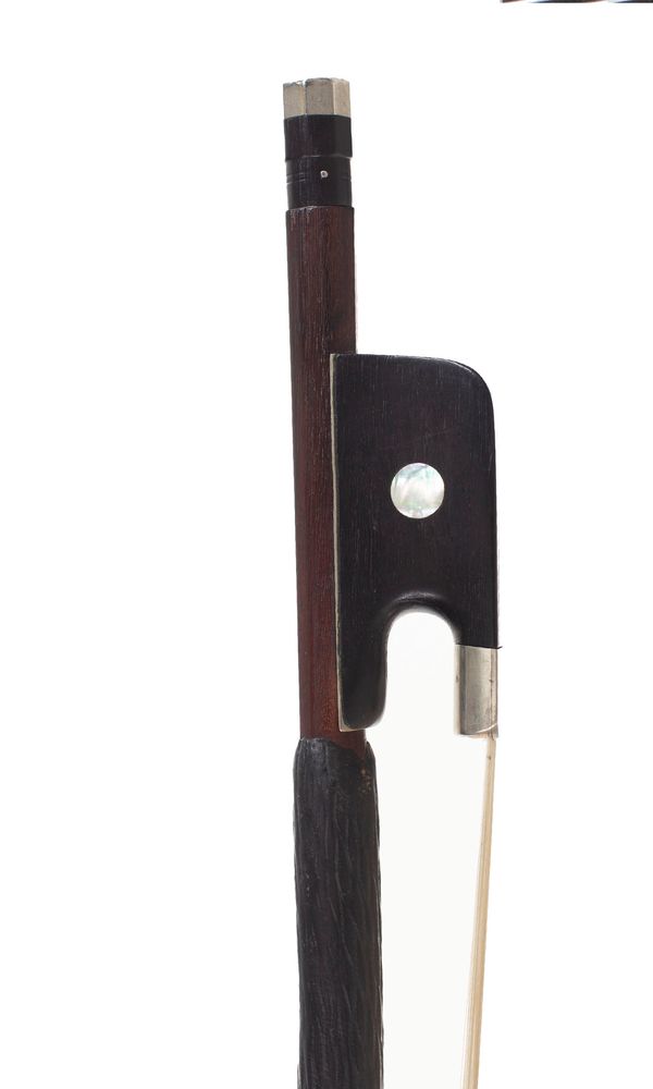 A nickel-mounted double bass bow for Arnold Voigt