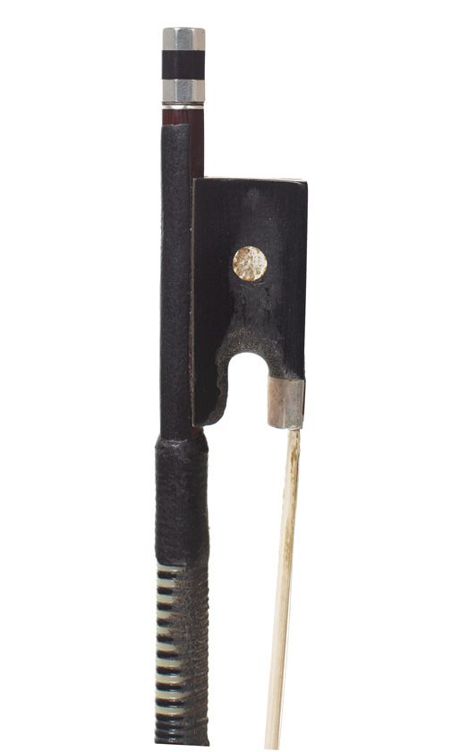 A silver-mounted violin bow by Edwin August Prager, Markneukirchen
