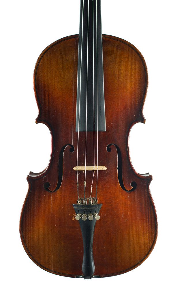 A three-quarter sized violin, unlabelled