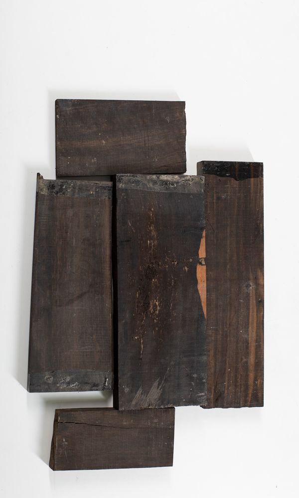 Six ebony slabs