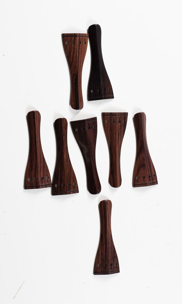 Eight viola tailpieces, rosewood