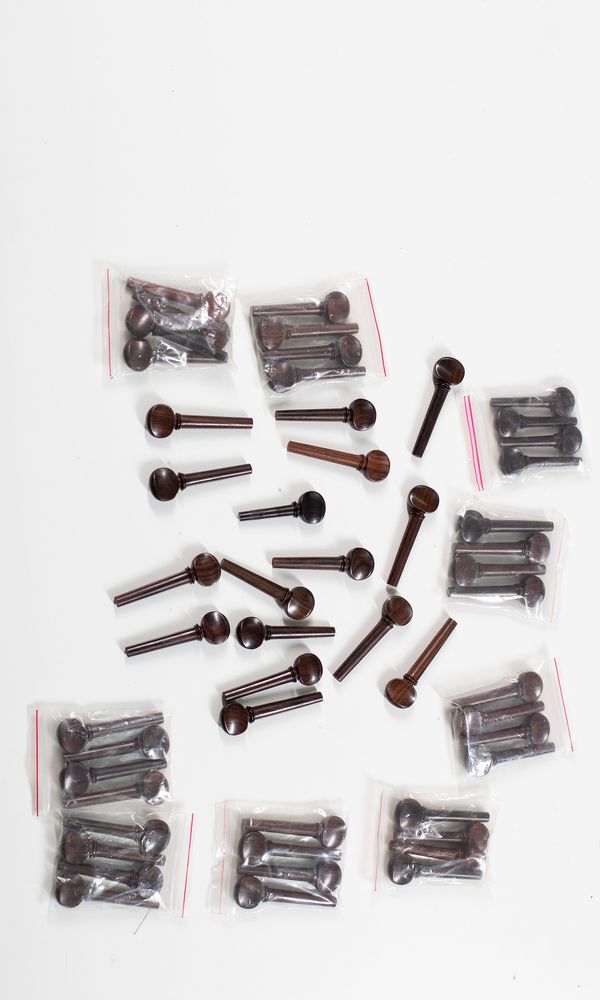 Thirteen sets of four viola Swiss-style pegs, rosewood