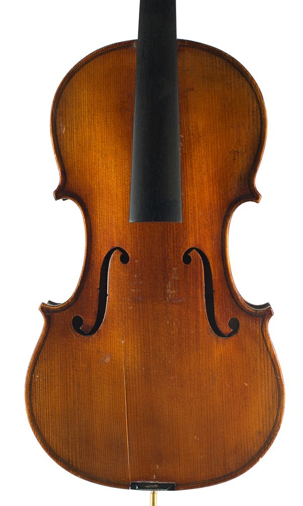 A violin, labelled Georg Kloz