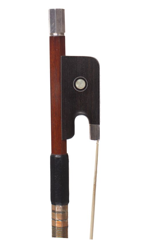 A silver-mounted cello bow, unstamped