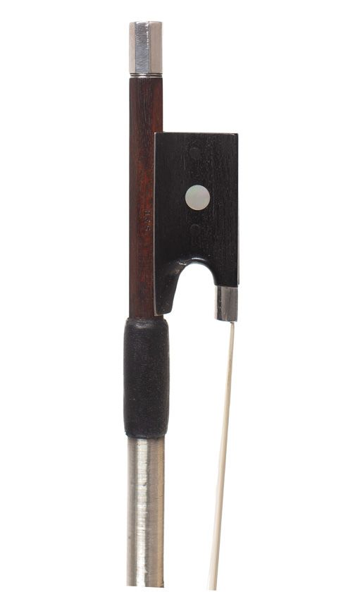 A silver-mounted violin bow by W. E. Hill & Sons