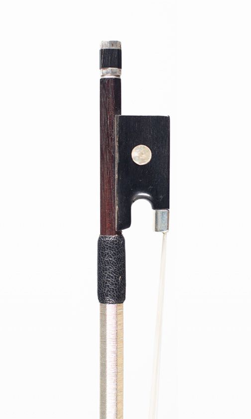 A silver-mounted violin bow, unbranded