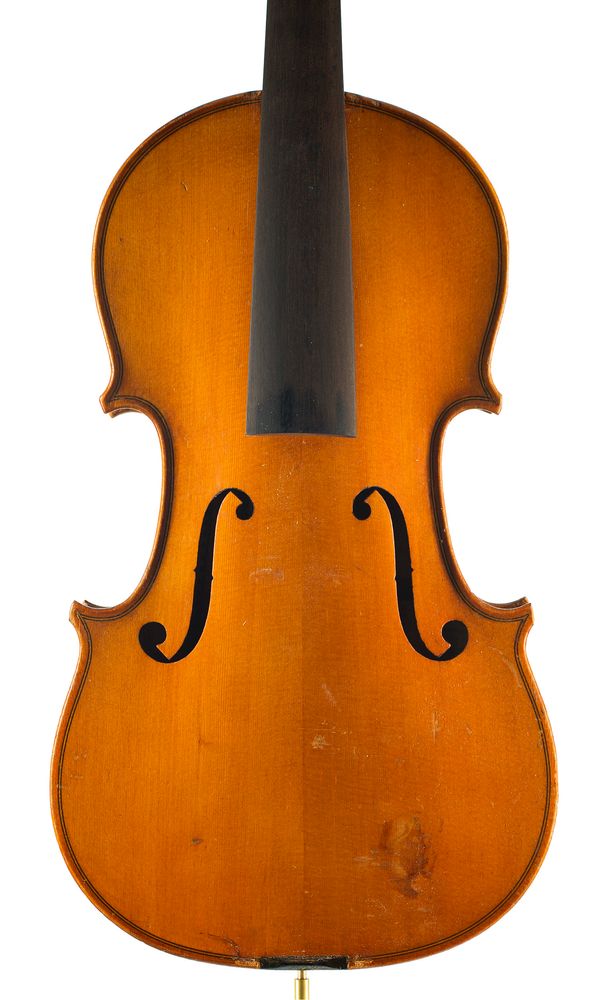 A three-quarter size violin, labelled Dulcis et Fortis