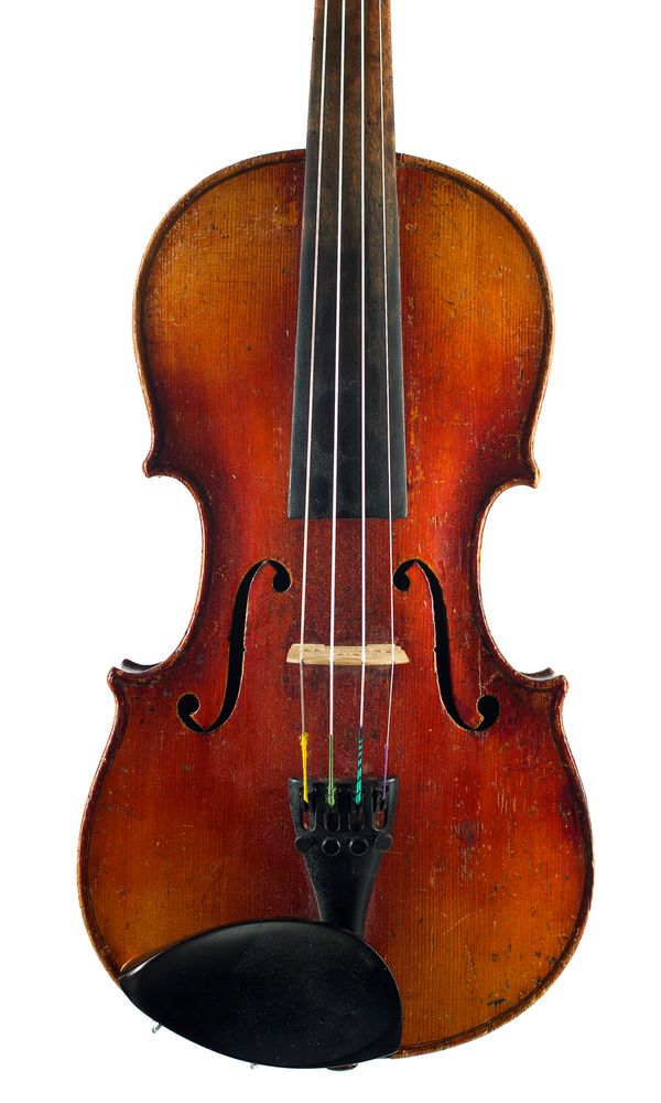 A three-quarter size violin, unlabelled