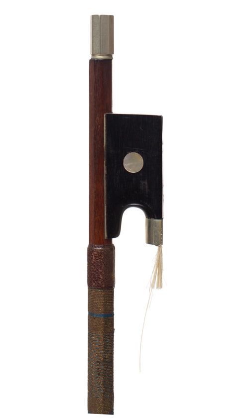 A nickel-mounted violin bow, Germany, circa 1950