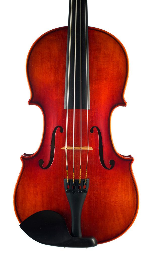 A viola, labelled Westbury Antiqued