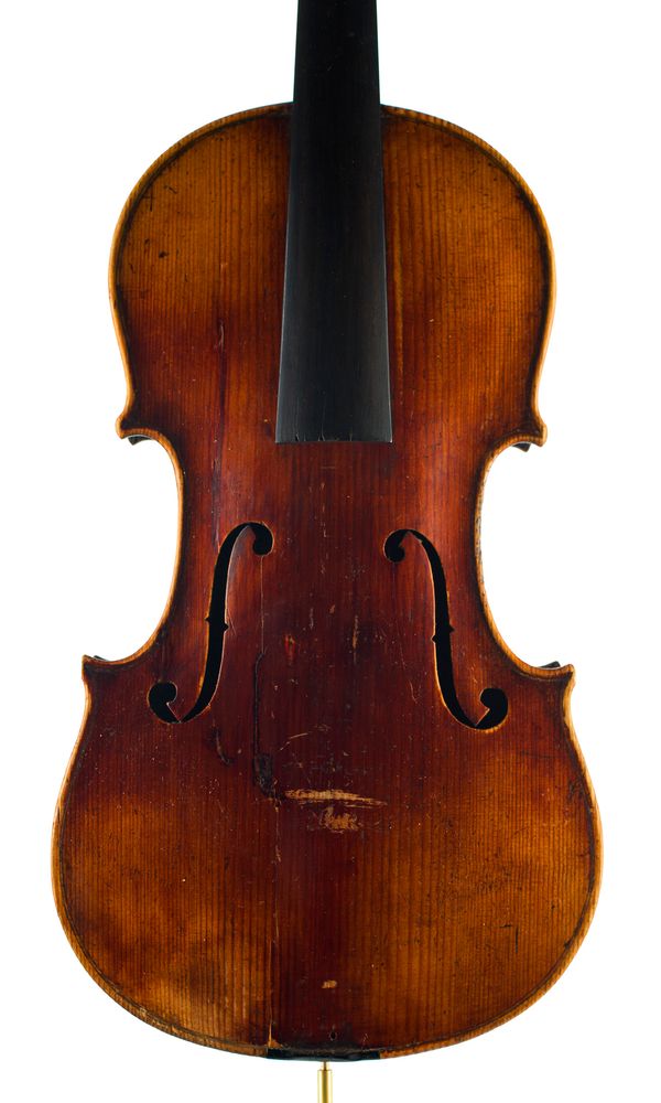 A violin, labelled FR. Herclik