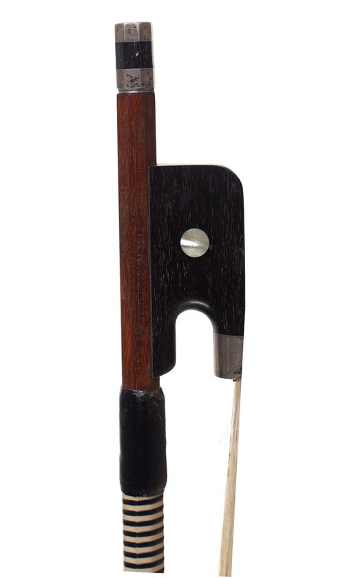 A silver-mounted cello bow, stamped Alfred Knoll