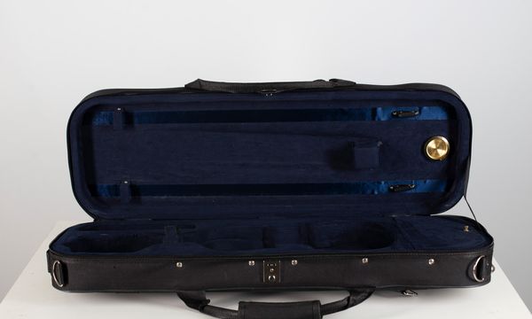 A black violin case