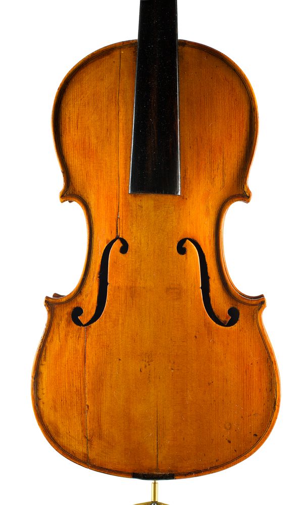 A violin, labelled Antonius Stradiuarius