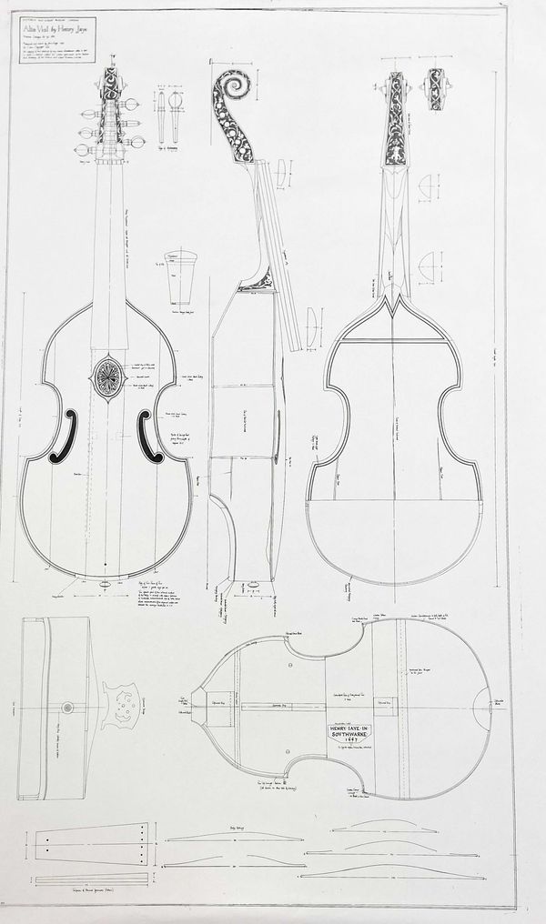 A large paper print for an Alto Viol by Henry Jaye