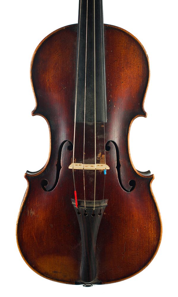 A three-quarter sized violin, labelled Jacobus Stainer