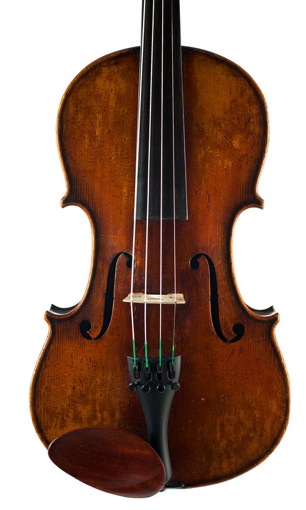 A violin, labelled Manufactured in Berlin (L)