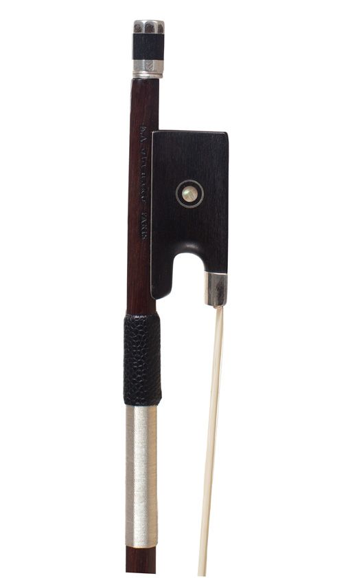 A silver-mounted violin bow, Mirecourt