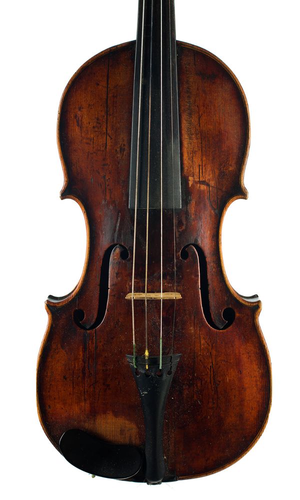 A violin labelled  Johann Stephan Thumhard