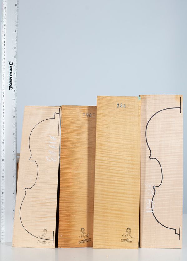 Four viola backs, maple