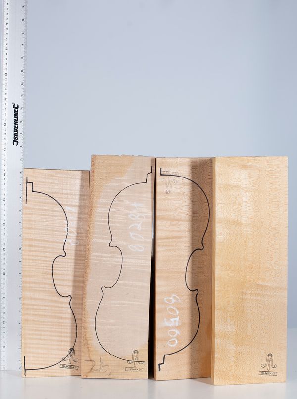 Four viola backs, maple