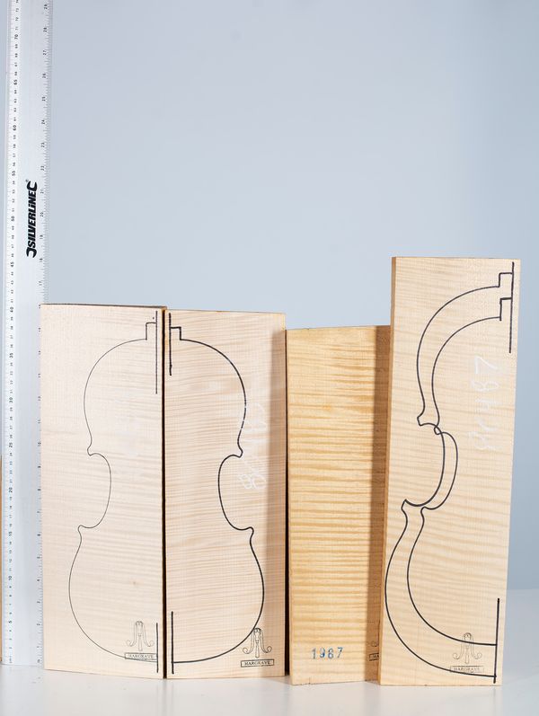 Four viola backs, maple