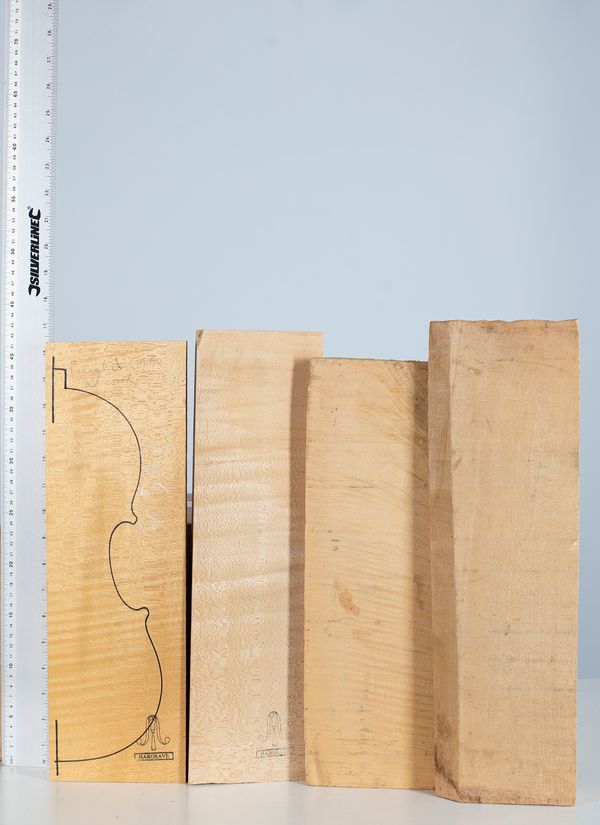 Four viola backs, maple