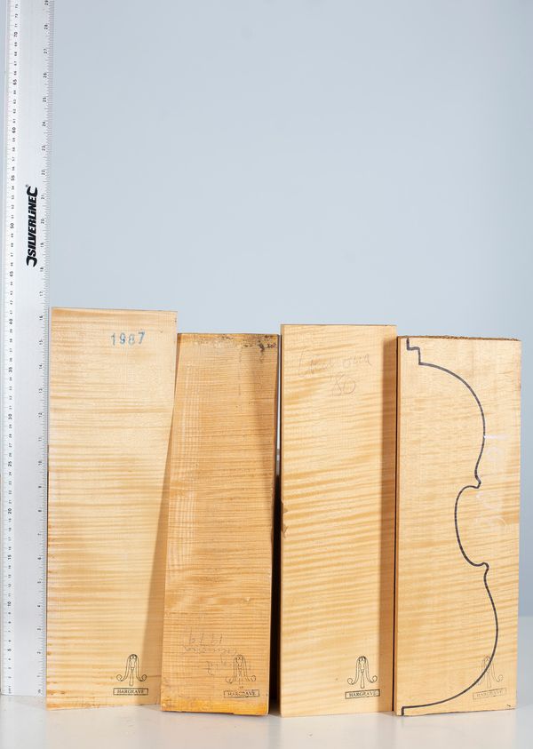 Four violin backs, maple