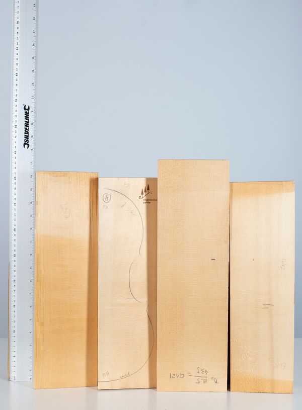 Four violin fronts, spruce