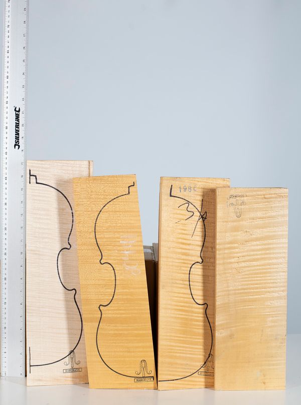 Four violin backs, maple