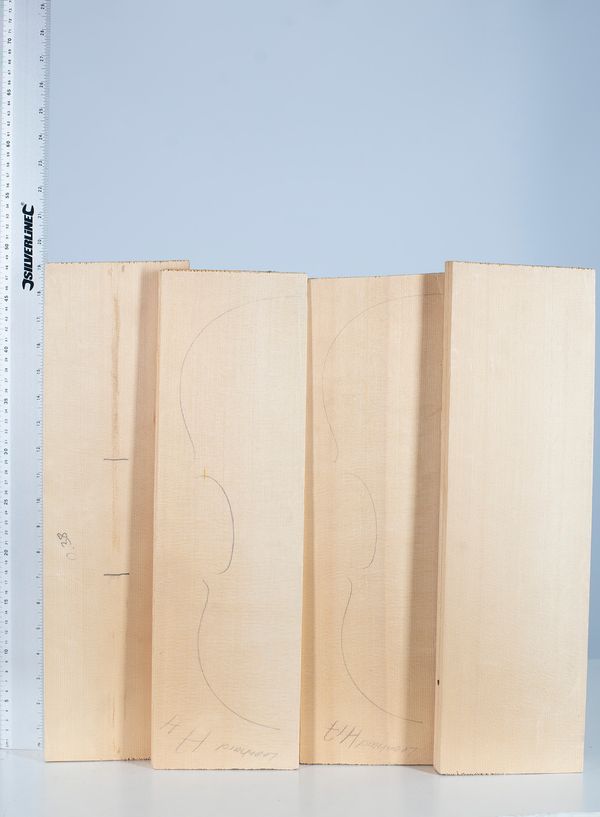 Four viola fronts, spruce