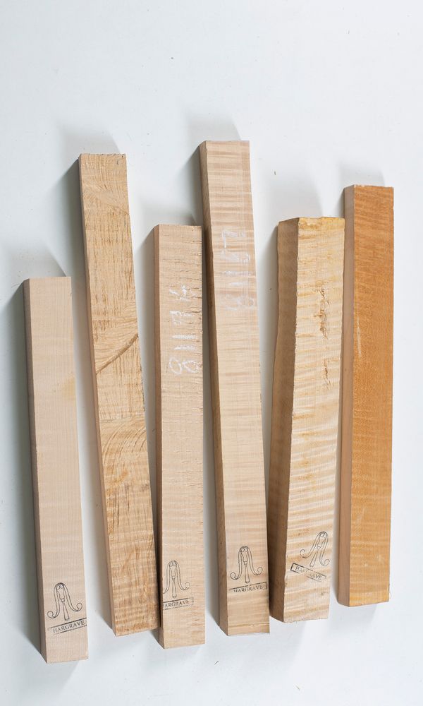 Six violin rib blocks, maple