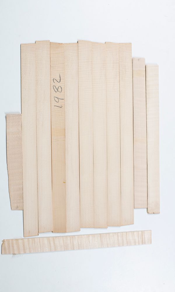 Twelve violin ribs, maple