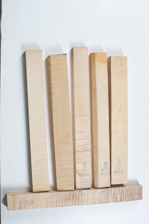 Six viola rib blocks, maple